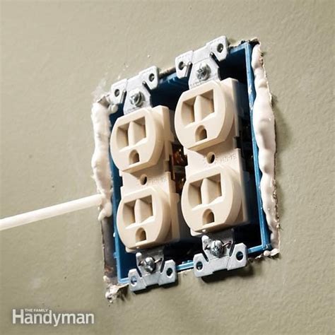 filling small gap drywall around junction box|drywall around electrical box.